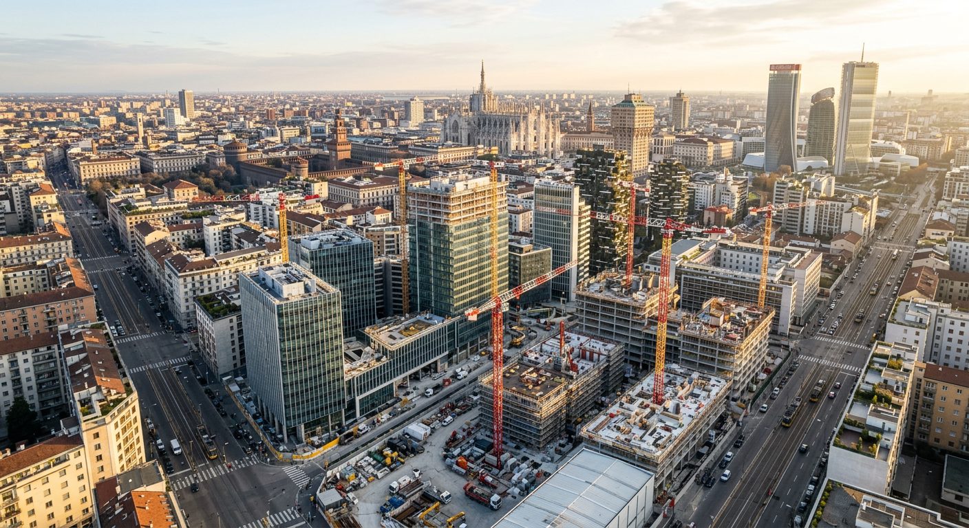Cantieri attivi a Milano e provincia — area servita da NoloVentosa